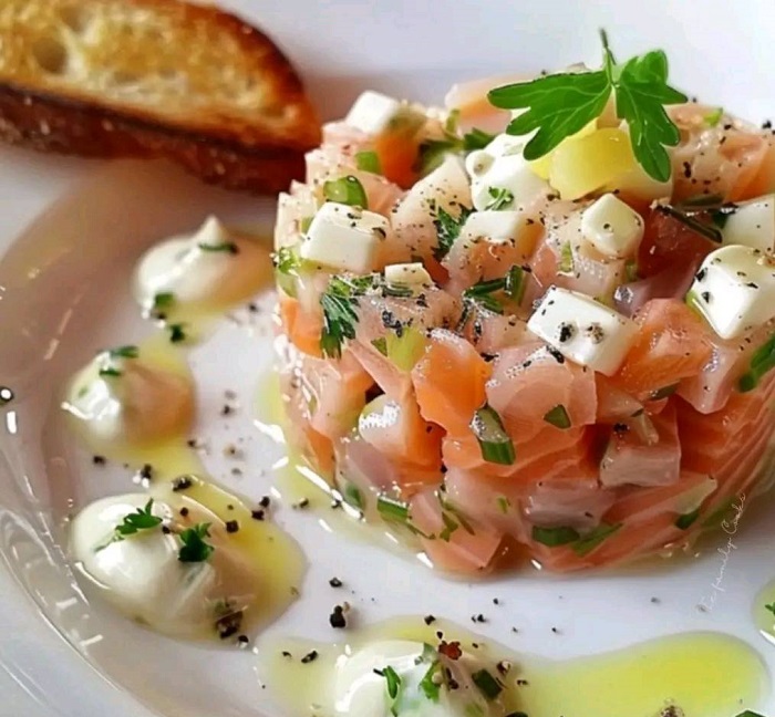 Tartare de saumon au fromage blanc