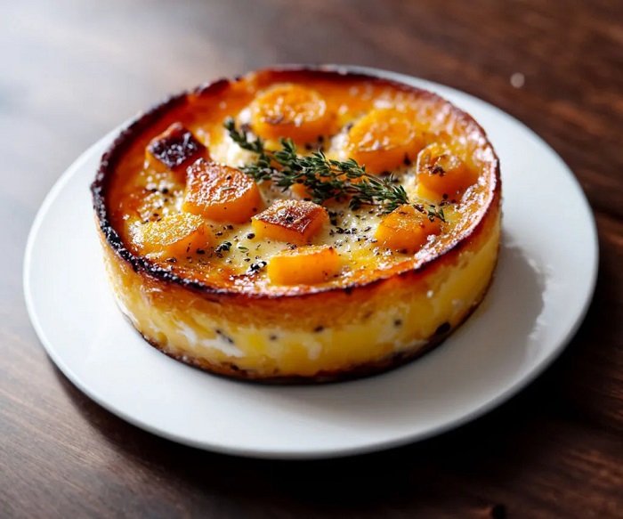 Clafoutis Salé aux Patates Douces, Poireaux et Comté