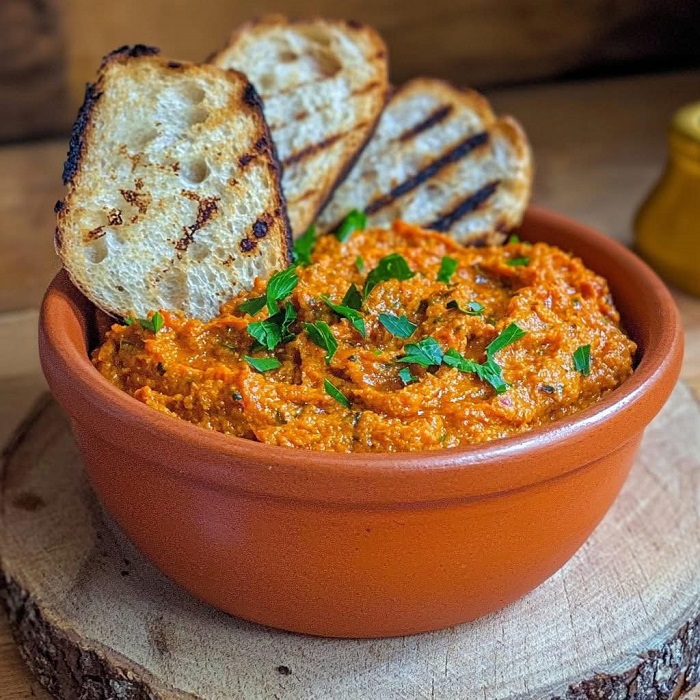 Chorizo fondant en rillettes dans un bol rustique