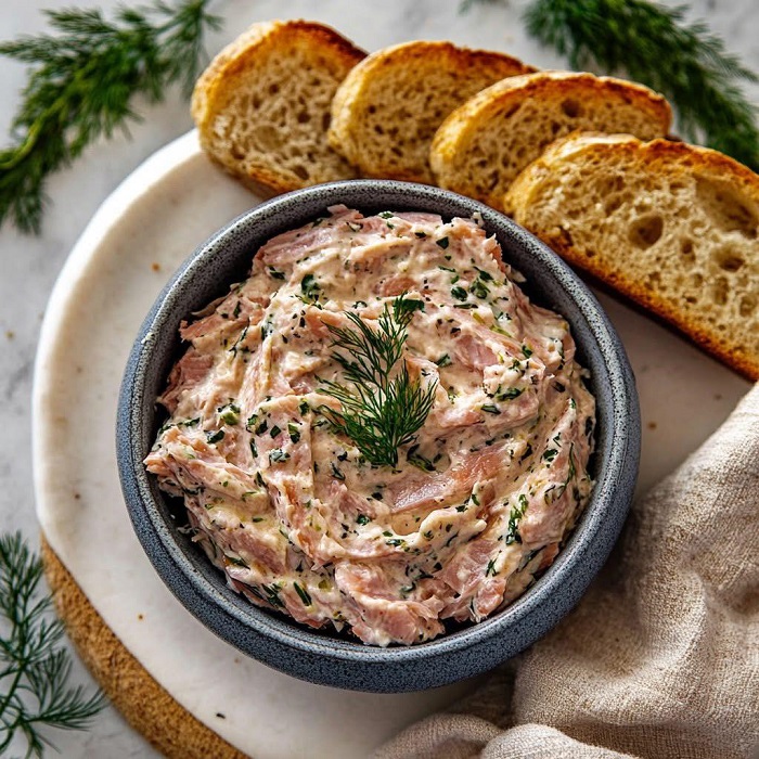 Rillettes crémeuses de saumon à l’aneth