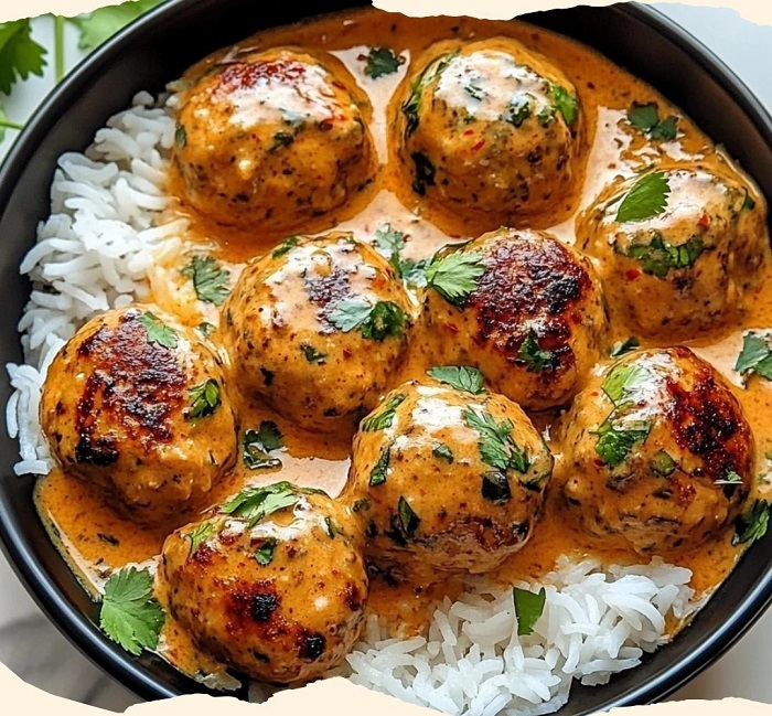 Boulettes de Poulet au Gingembre avec Sauce aux Cacahuètes