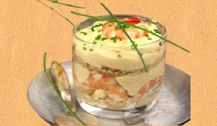 Tiramisu aux crevettes roses