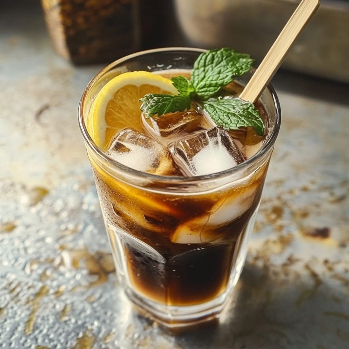 Café au citron et menthe glacé