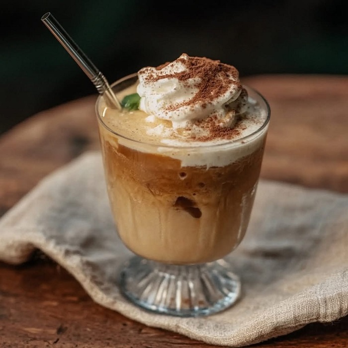 Café glacé chocolat et chantilly