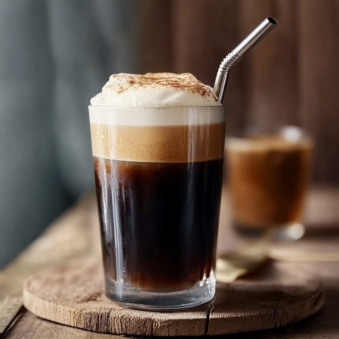 Café au lait mousseux à la cannelle