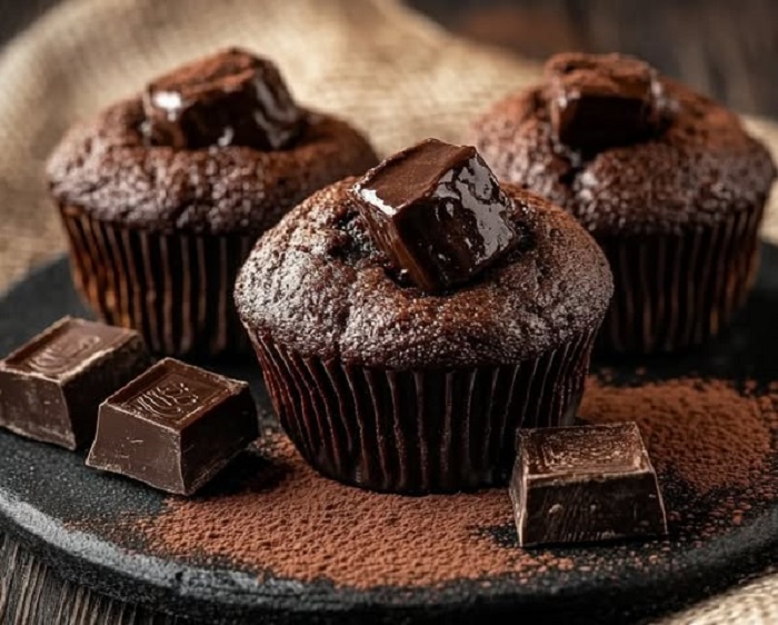 Muffins au chocolat noir fondant