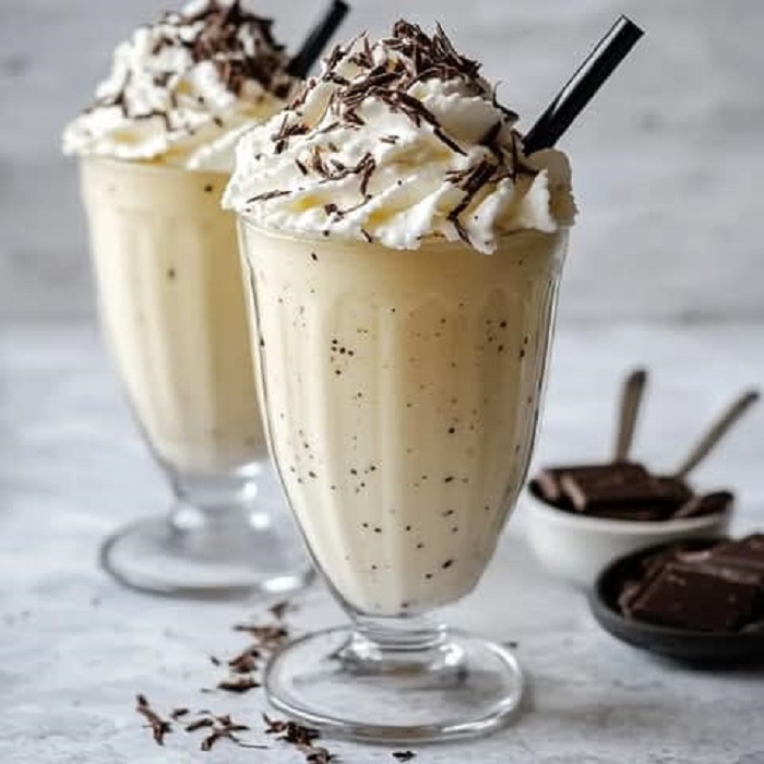 Milkshake glacé à la chantilly chocolatée