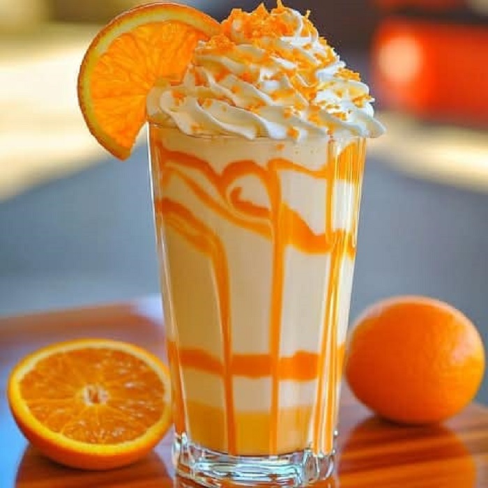 Milkshake gourmand à l’orange et chantilly