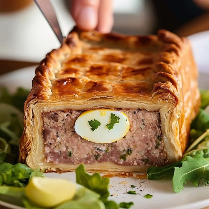 Pâté en croûte à l’œuf dur et au persil