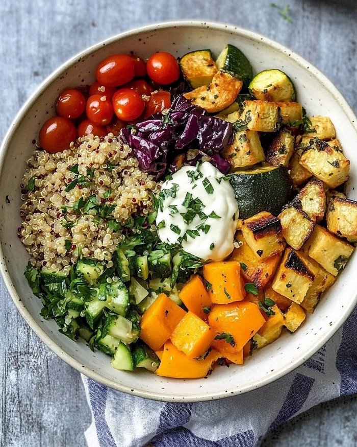 Buddha Bowl au quinoa et légumes rôtis