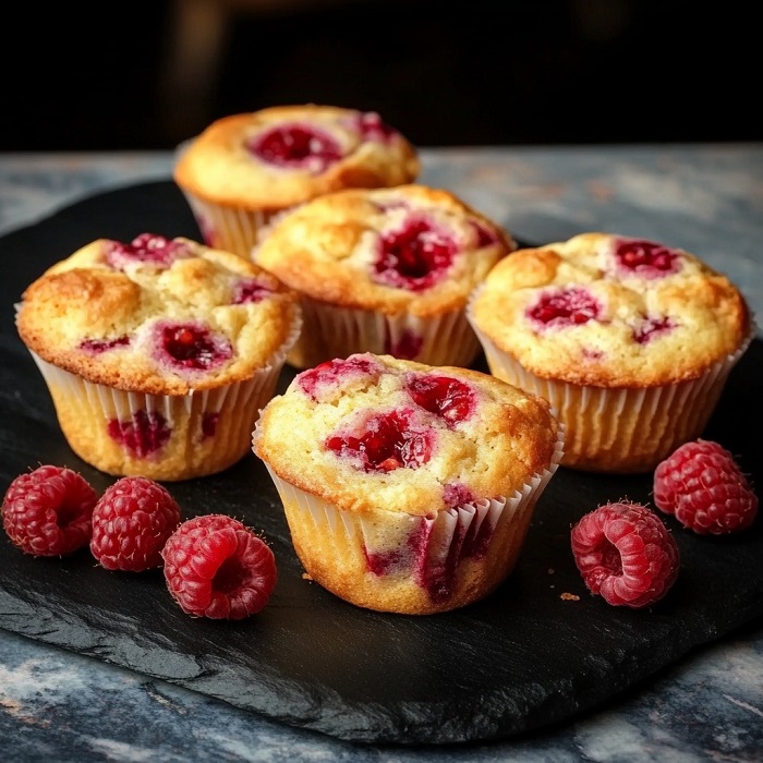 Muffins au fromage blanc & framboises