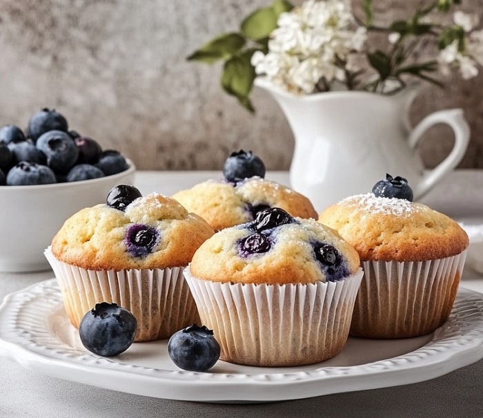 Muffins aux myrtilles moelleux