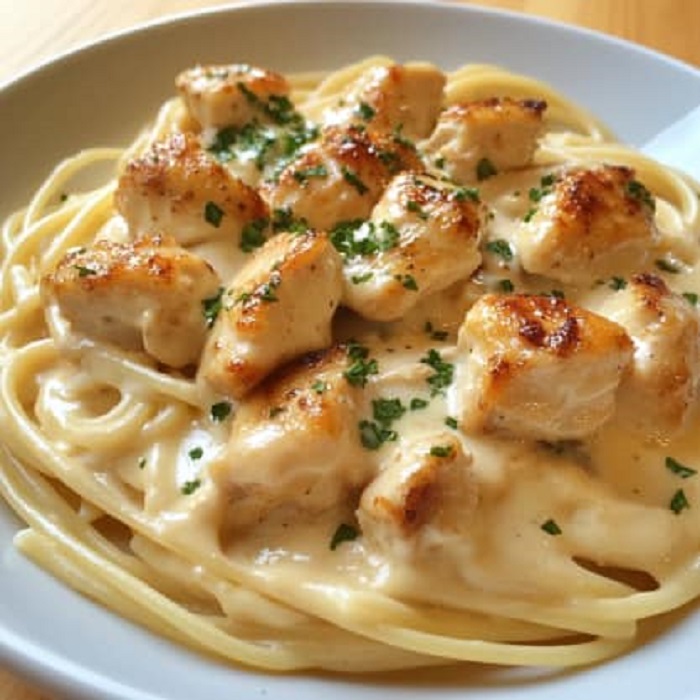 Spaghettis au Poulet Crémeux