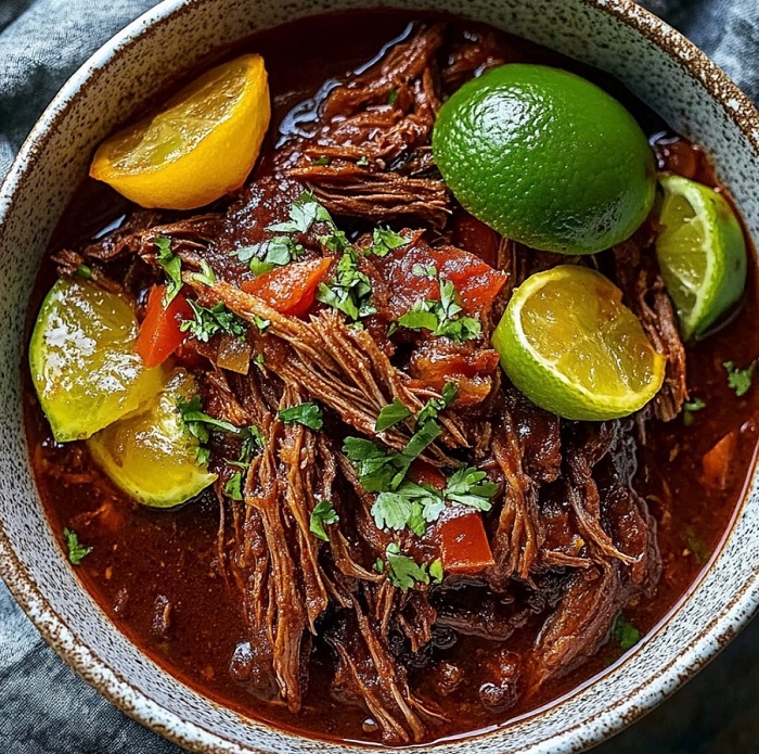 Effiloché de Bœuf à la Cubaine, Mijoté dans une Sauce Parfumée