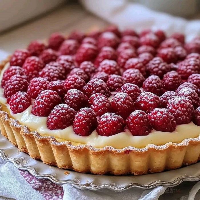Tarte aux Framboises et à la Crème Pâtissière
