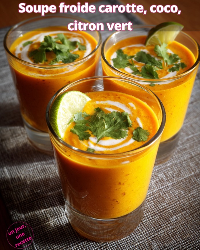 Velouté Froid Carotte & Coco au Zeste de Citron Vert