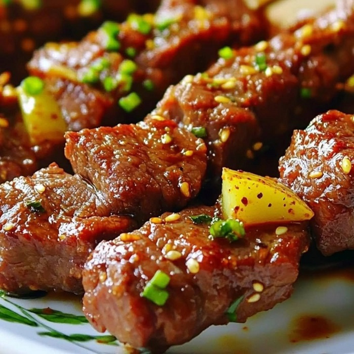 Brochettes de bœuf mariné au sésame et citron