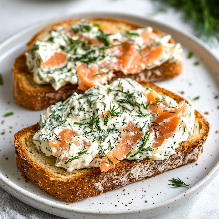 Tartines crousti-crémeuses au saumon fumé