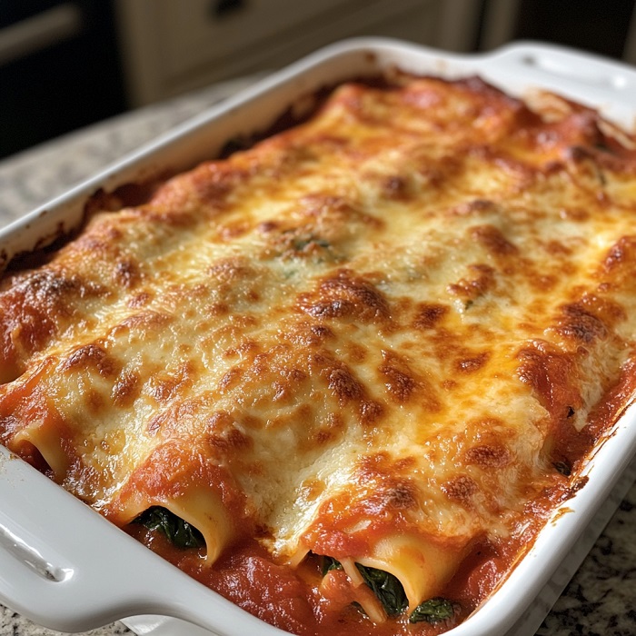 Cannelloni épinards-ricotta gratinés