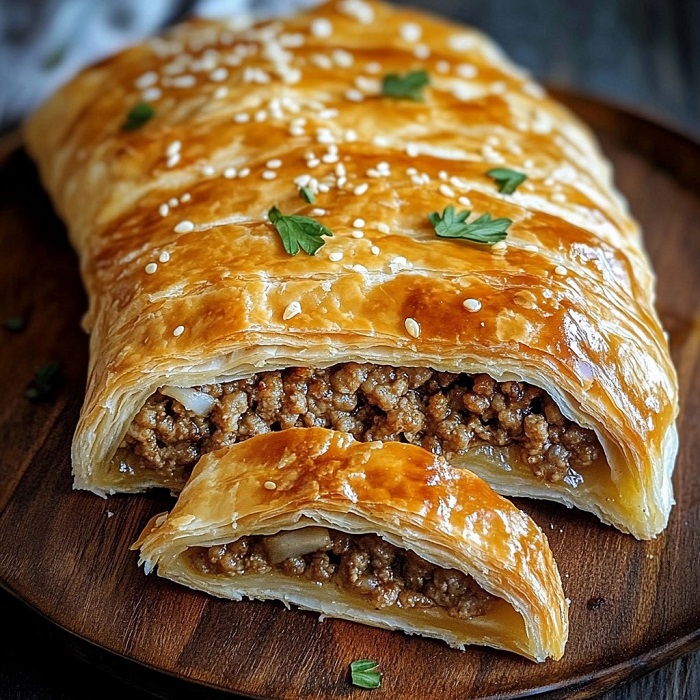Feuilleté à la viande hachée façon kefta