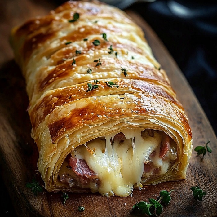 Feuilleté au fromage raclette & jambon cru