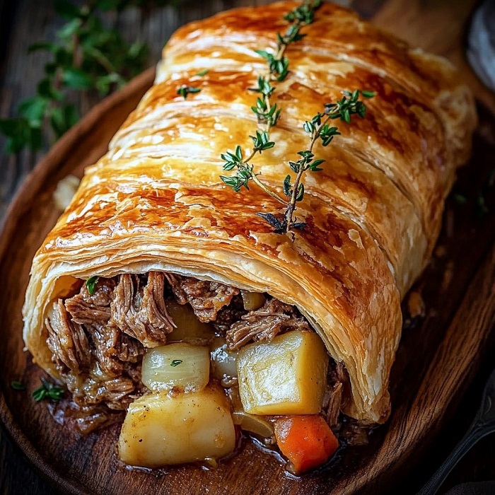 Feuilleté aux restes de pot-au-feu