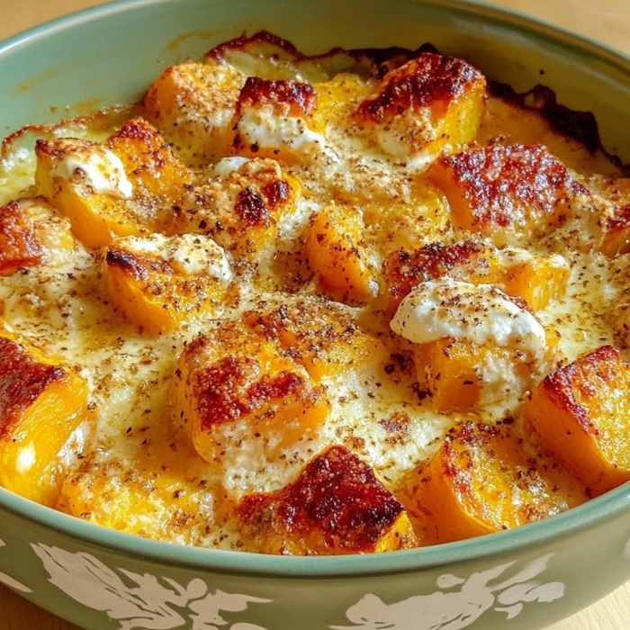 Gratin de courge butternut ultra-gourmand aux deux fromages