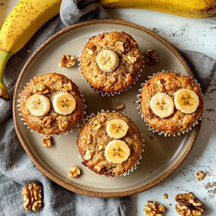 Muffins à la banane et aux noix