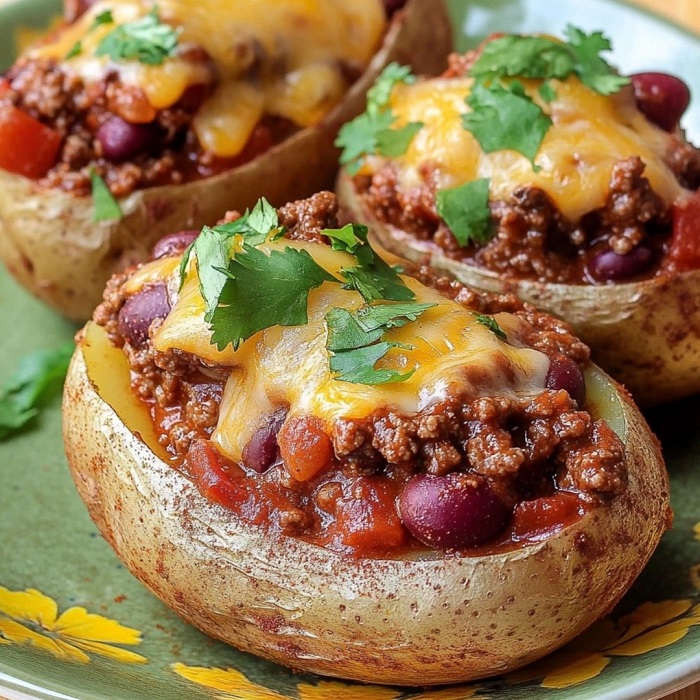 Pommes de terre farcies façon chili