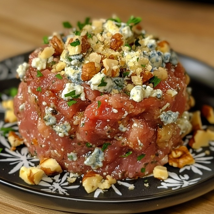 Tartare de bœuf au bleu & noix