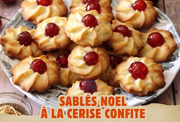 Sablés de Noël à la cerise confite