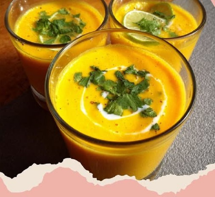 Soupe froide carotte, coco, citron vert