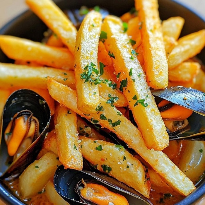 Moules-frites à la marinière
