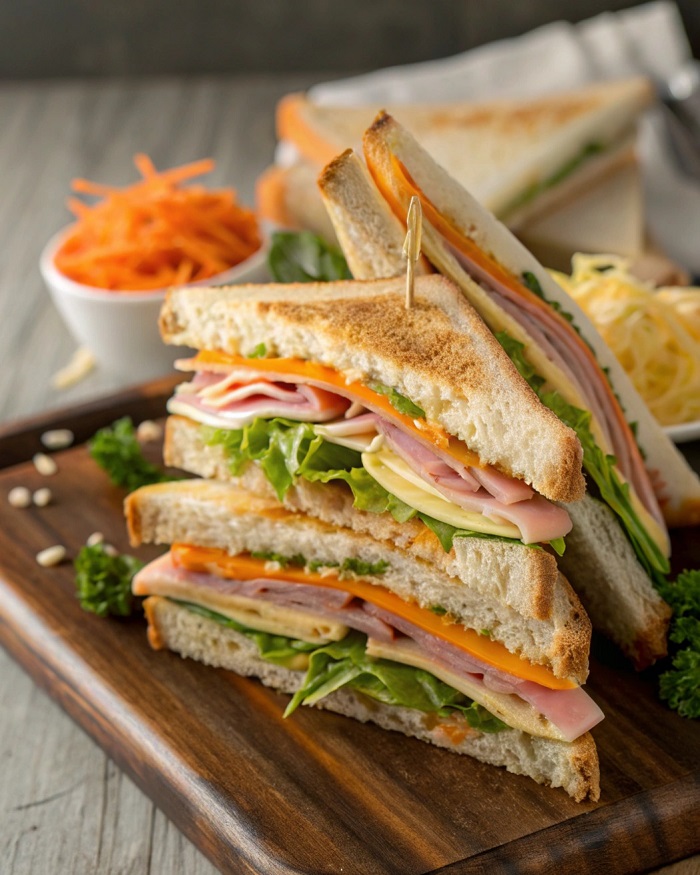 Club Sandwich Jambon de Poulet, Fromage & Crudités