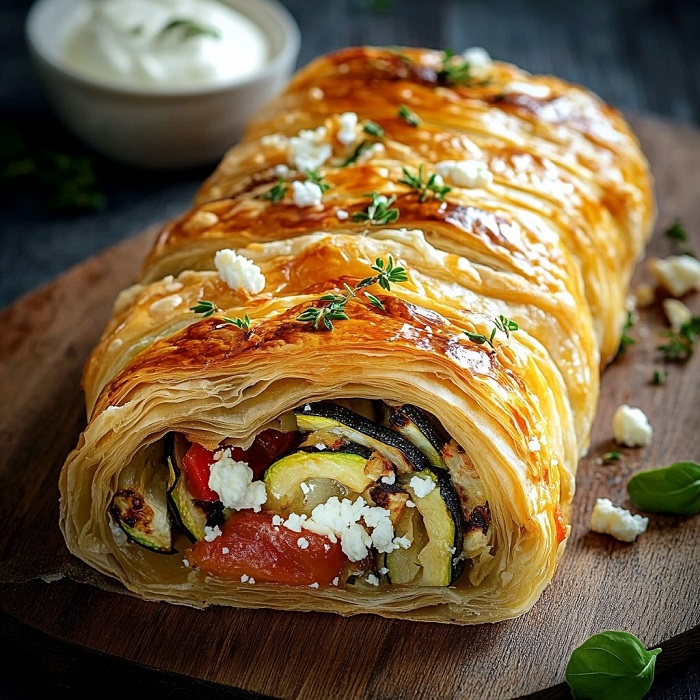 Feuilleté aux légumes grillés & feta
