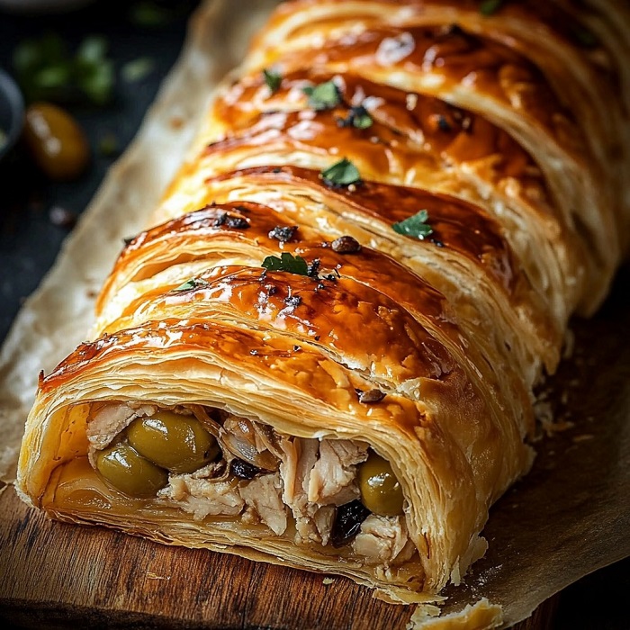 Feuilleté thon, tomate & olives