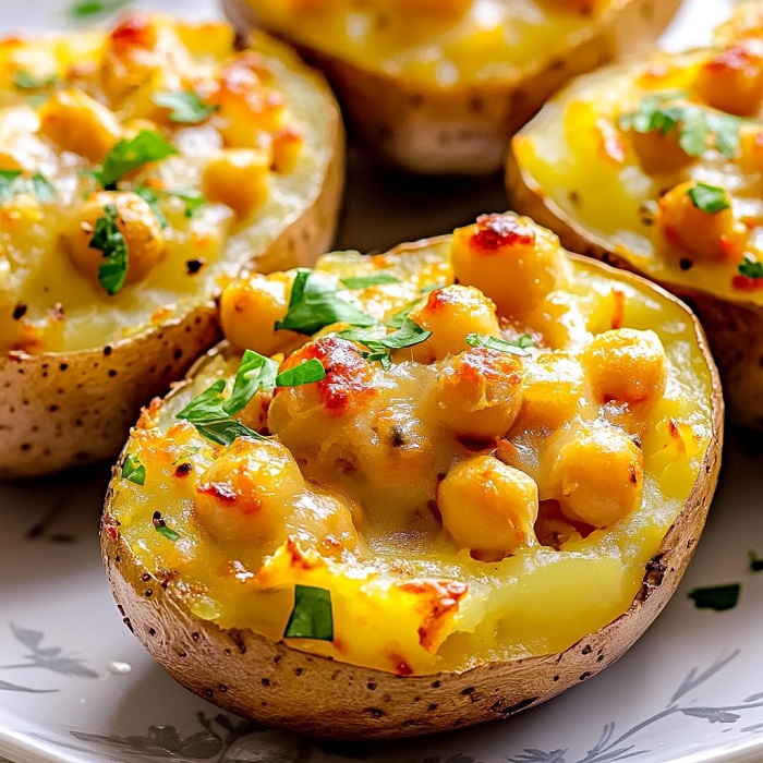 Pommes de terre gratinées aux pois chiches