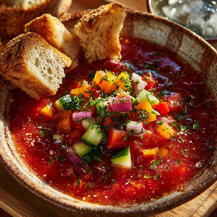 Gazpacho andalou frais – tomates, concombres & poivrons