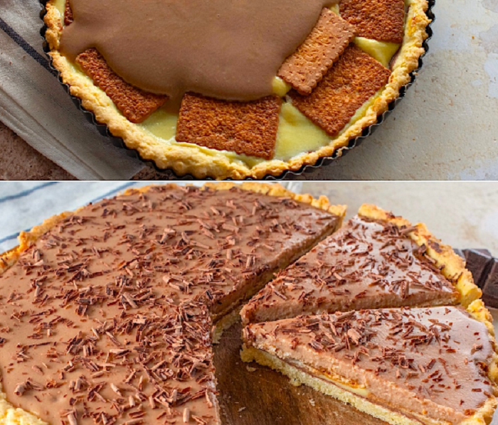 Tarte à la crème et au chocolat