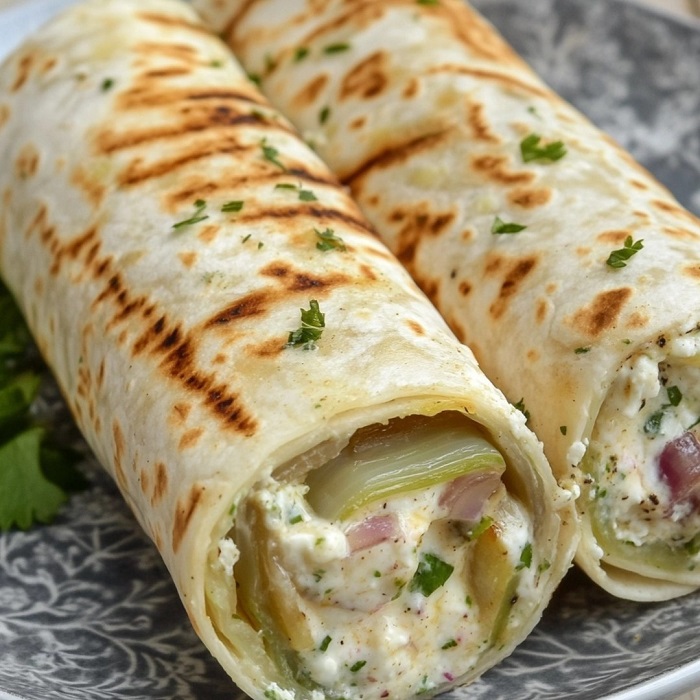 Wraps grillés poireaux & chèvre