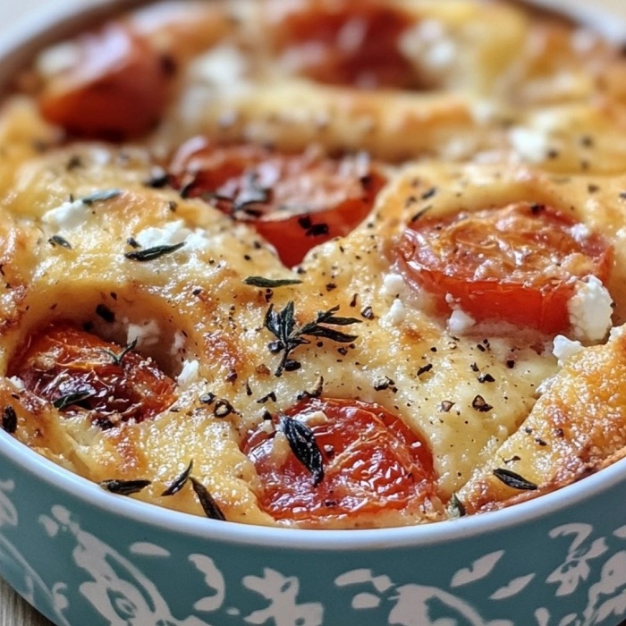 Clafoutis salé tomates & chèvre