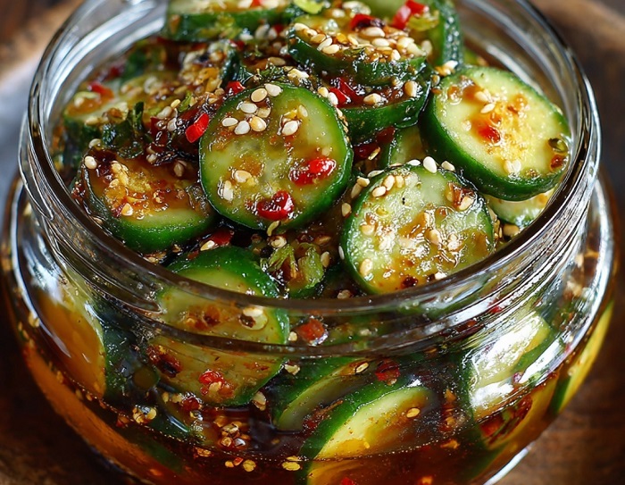 Concombres Marinés à la Coréenne (Oi Muchim)