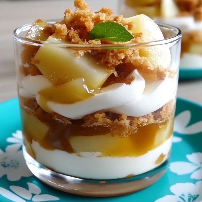 Verrine Poire-Crème & Crumble Spéculoos