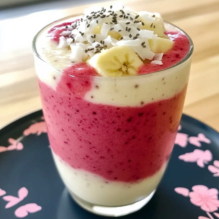 Verrine Smoothie Framboise-Banane & Chia