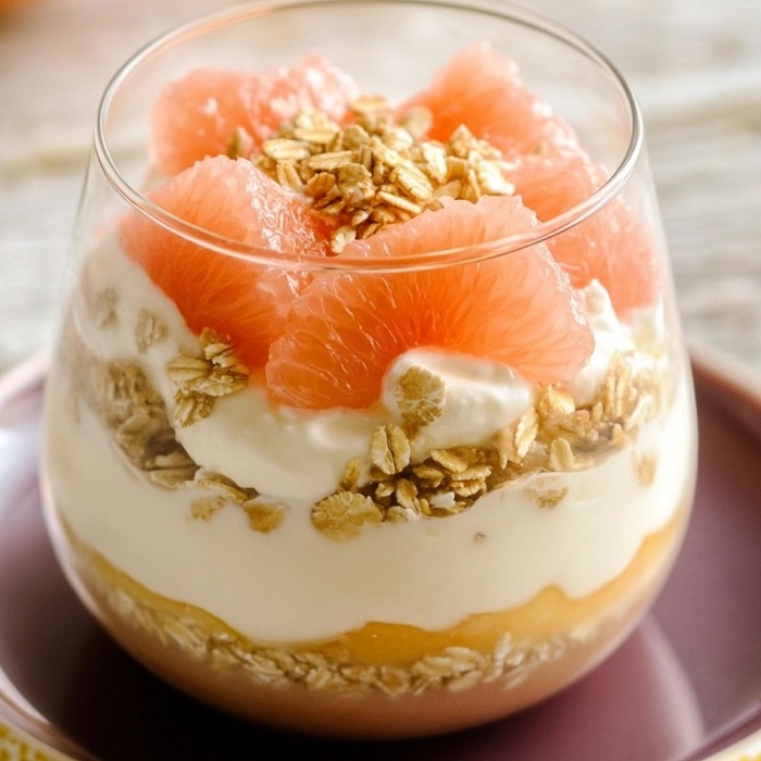 Verrine Pamplemousse, Yaourt & Granola