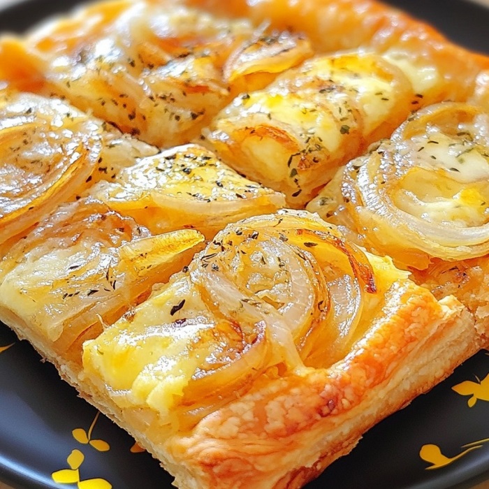 Tarte feuilletée aux oignons et fromage