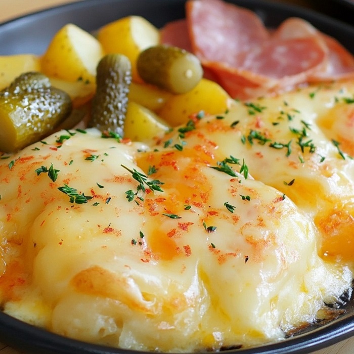 Raclette traditionnelle au fromage fondu