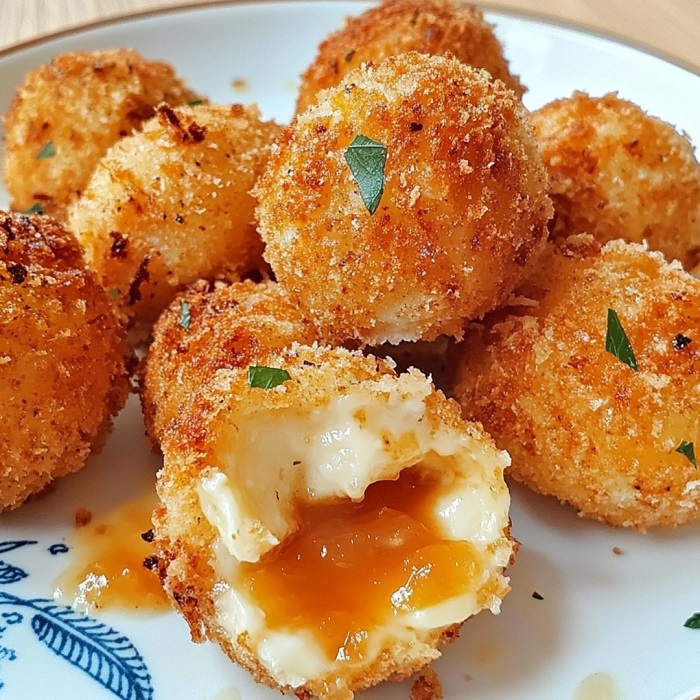 Croquettes de camembert pané cœur coulant à l’abricot