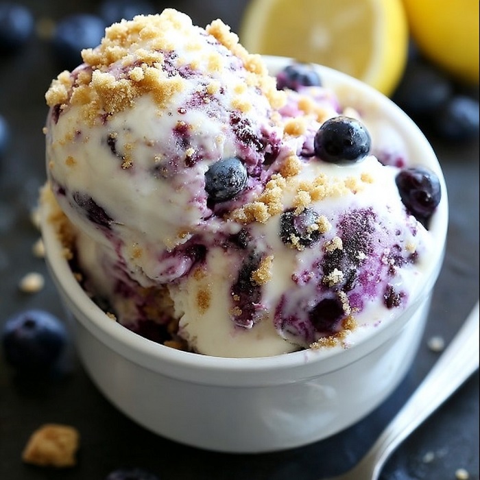 Glace Cheesecake Citron-Myrtilles
