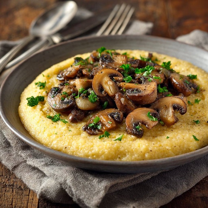 Polenta crémeuse aux champignons